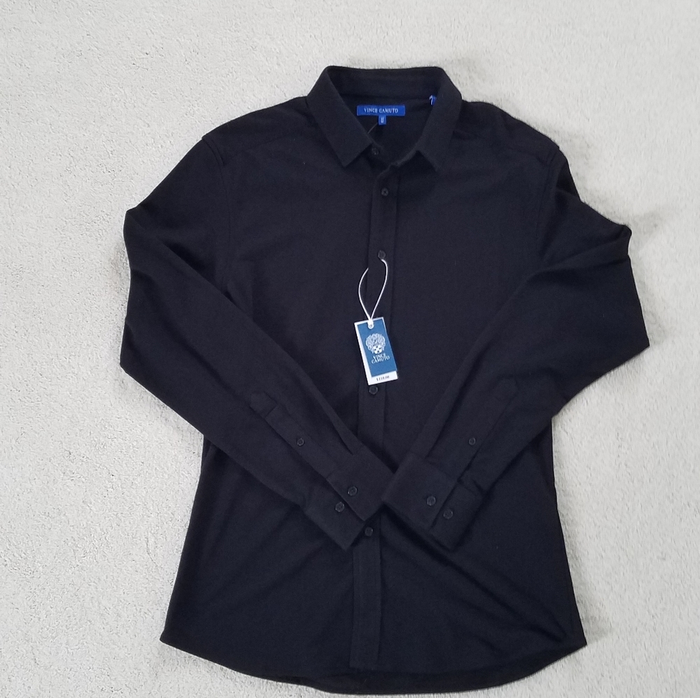 NWT Vince Camuto lightweight black button-up shirt